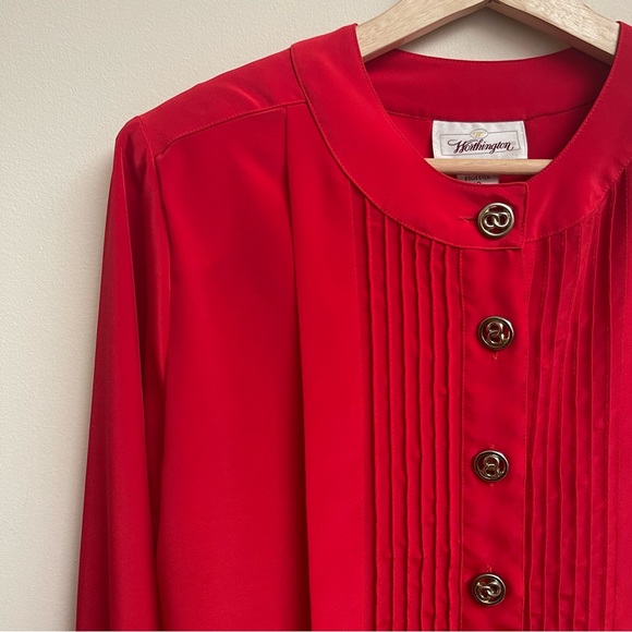 Worthington Vintage Red Blouse - Picture 10 of 14